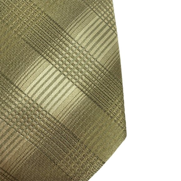 Claiborne Silk Designer Green Plaid Silk Tie - Picture 4 of 8